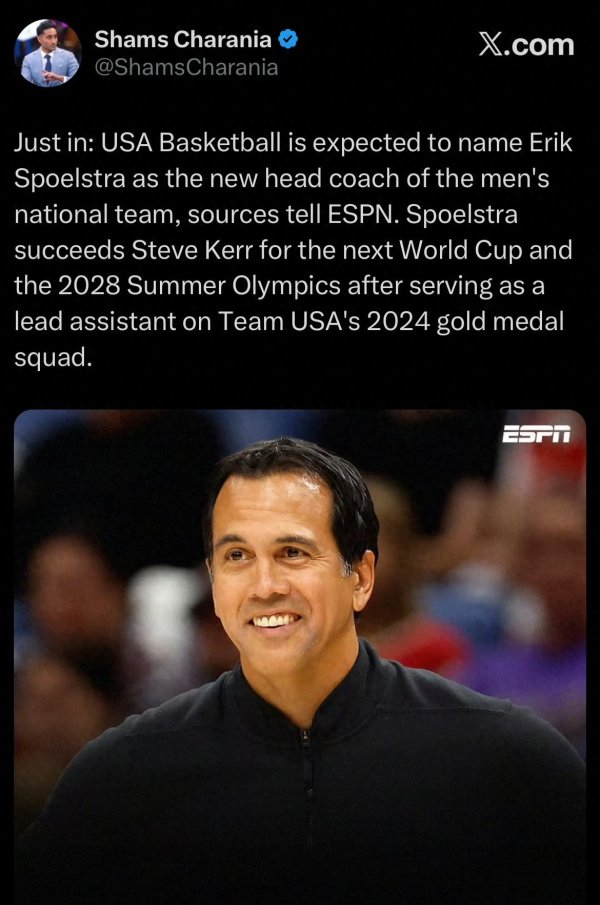 欧皇证券 斯波接棒科尔出任梦之队主教练, 将率队出征2028洛杉矶奥运会